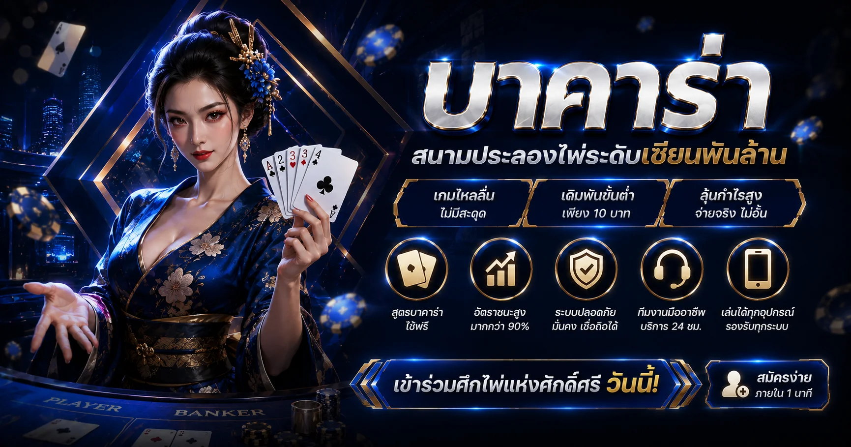 คาสิโนออนไลน์ FULLMOON168 ถ่ายทอดสดบาคาร่าและเกมโต๊ะ